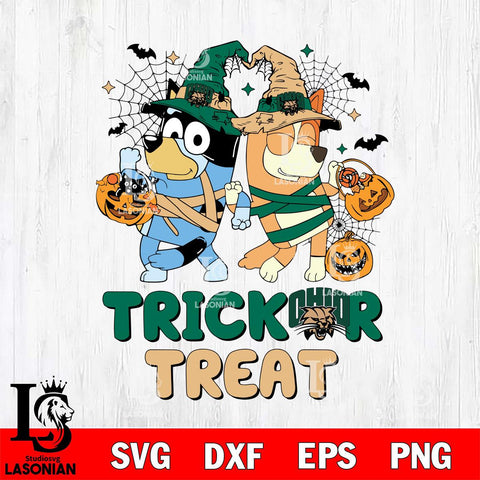 Ohio Bobcats Bluey Trick or Treat Halloween 2 Svg Eps Dxf Png File, Digital Download, Instant Download