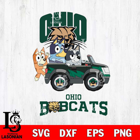 Ohio Bobcats Bluey friends car Svg Eps Dxf Png File, NCAA svg, Digital Download, Instant Download
