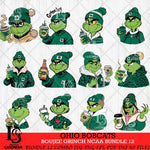 Ohio Bobcats Boujee Grinch NCAA Bundle 12 SVG Eps Dxf Png File, Digital Download, Instant Download