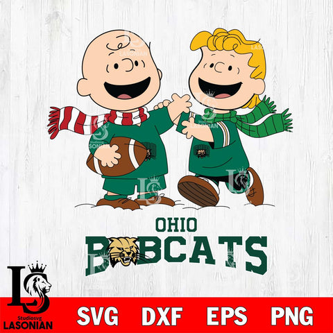 Ohio Bobcats Charlie Brown & Linus Football Cricut,Christmas SVG DXF EPS PNG FILE, NCAA Digital Download,Instant Download, Silhouette