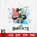 Ohio Bobcats Cute Daisy Duck Cheerleader SVG DXF EPS PNG FILE, NCAA File Cut,Digital Download,Instant Download
