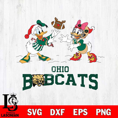 Ohio Bobcats Donald Duck & Daisy Duck Football Cricut,Christmas SVG DXF EPS PNG FILE, NCAA Digital Download,Instant Download, Silhouette
