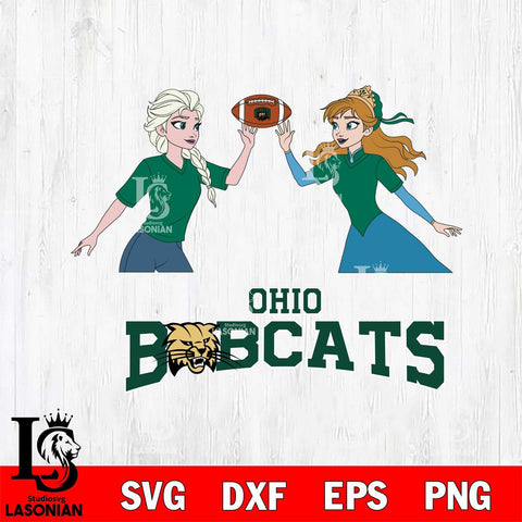 Ohio Bobcats Elsa & Anna Football Cricut,Christmas SVG DXF EPS PNG FILE, NCAA Digital Download,Instant Download, Silhouette