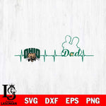 Ohio Bobcats Father Heart Beat Svg Eps Dxf Png File, Digital Download, Instant Download