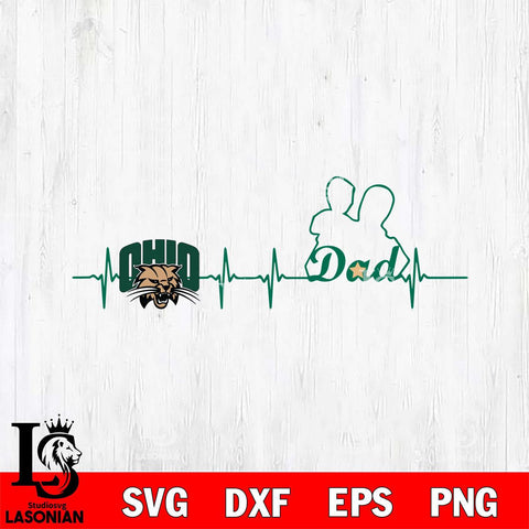 Ohio Bobcats Father Heart Beat Svg Eps Dxf Png File, Digital Download, Instant Download