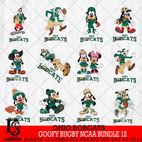 Ohio Bobcats Goofy Rugby Disney NCAA Bundle 12 SVG DXF EPS PNG FILE,NCAA bundle svg ,Football Digital Download,Instant Download, Silhouette