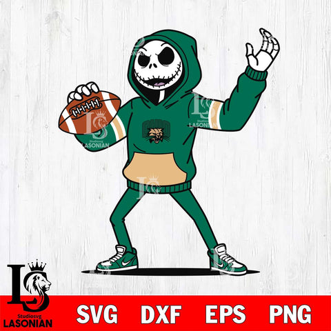Ohio Bobcats Jack Skellington Football Christmas File Cut, NCAA SVG DXF EPS PNG FILE, Digital Download , Criucut , Silhouette