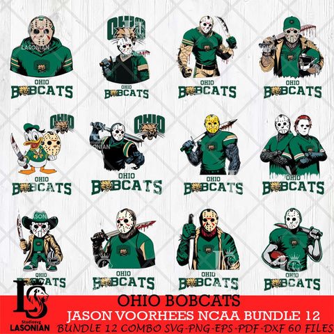 Ohio Bobcats Jason Voorhees NCAA Bundle 12 SVG Svg Eps Dxf Png File, Digital Download