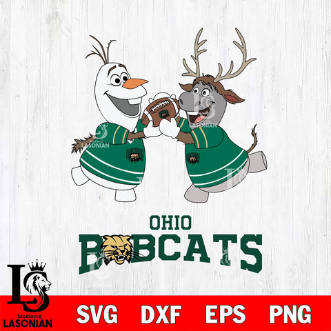 Ohio Bobcats Olaf & Sven Football Cricut,Christmas SVG DXF EPS PNG FILE, NCAA Digital Download,Instant Download, Silhouette