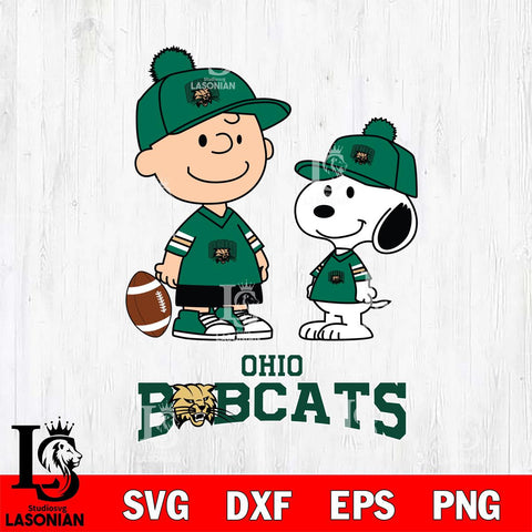 Ohio Bobcats Peanuts Snoopy Friends Football SVG DXF EPS PNG FILE,Snoopy File Cut, NCAA Digital Download,Instant Download,Christmas Silhouette