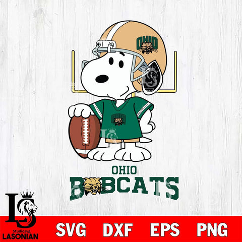 Ohio Bobcats Snoopy Player Football SVG DXF EPS PNG FILE,Snoopy File Cut, NCAA Digital Download,Instant Download,Christmas Silhouette