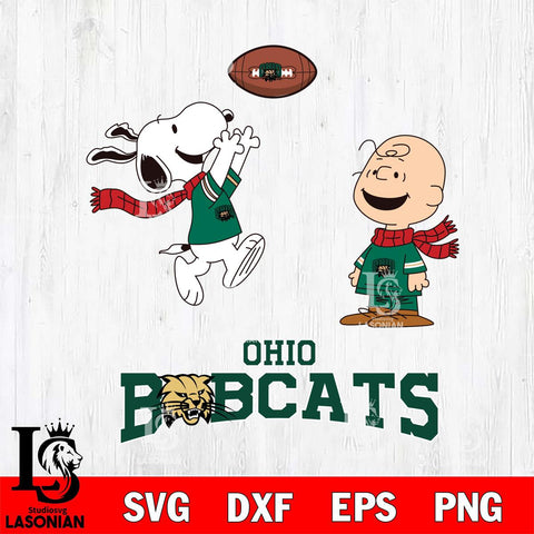 Ohio Bobcats Snoopy & Charlie Brown Football Cricut,Christmas SVG DXF EPS PNG FILE, NCAA Digital Download,Instant Download, Silhouette