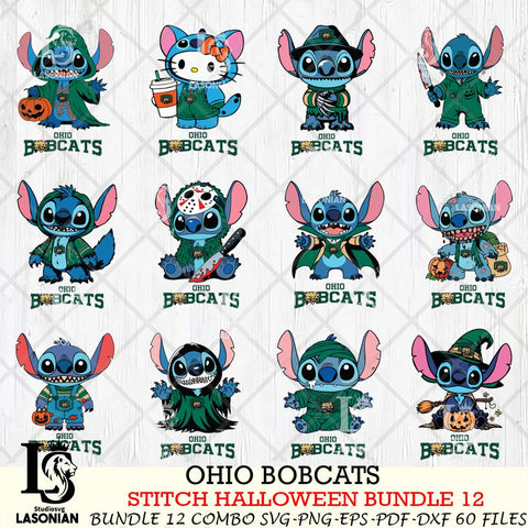 Ohio Bobcats Stitch Horror Bundle 12 SVG Svg Eps Dxf Png File, NCAA svg, Digital Download, Instant Download