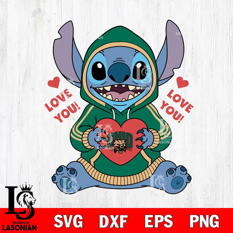 Ohio Bobcats Stitch Love You File Cut, NCAA SVG DXF EPS PNG FILE, Digital Download , Criucut , Silhouette