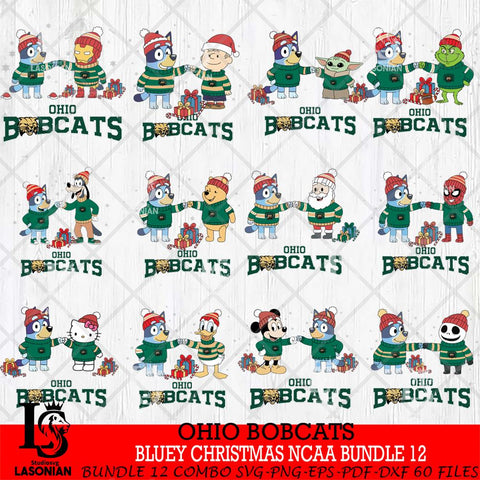 Ohio Bobcats  Bluey friends christmas NCAA Bundle File Cut,Bundle NCAA SVG DXF EPS PNG FILE, Digital Download,Instant Download, Silhouette