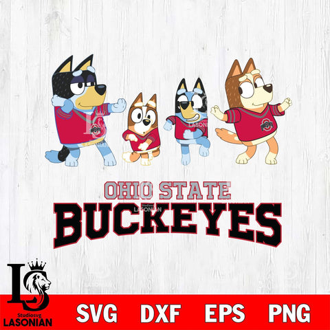 Ohio State Buckeyes Bluey Dance Mode Squats Svg Eps Dxf Png File, Digital Download, Instant Download