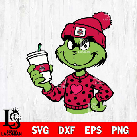 Ohio State Buckeyes Boujee Grinch 11 Svg Eps Dxf Png File, Digital Download, Instant Download