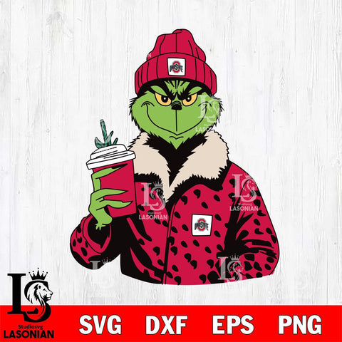 Ohio State Buckeyes Boujee Grinch 12 Svg Eps Dxf Png File, Digital Download, Instant Download