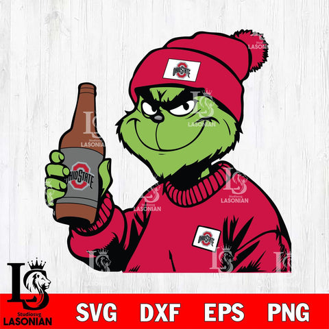 Ohio State Buckeyes Boujee Grinch 5 Svg Eps Dxf Png File, Digital Download, Instant Download