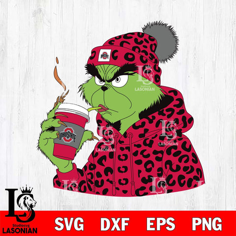 Ohio State Buckeyes Boujee Grinch 8 Svg Eps Dxf Png File, Digital Download, Instant Download
