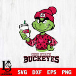 Ohio State Buckeyes Boujee Grinch Heart Christmas Cut Files Cricut, Svg Dxf Eps Png file, Digital download , Silhouette