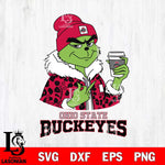 Ohio State Buckeyes Boujee Grinch Leopard Christmas Cut Files Cricut, Svg Dxf Eps Png file, Digital download , Silhouette