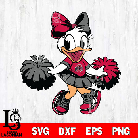 Ohio State Buckeyes Daisy Duck Cheerleader Svg Eps Dxf Png File, NCAA svg, Digital Download, Instant Download