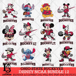 Ohio State Buckeyes Disney NCAA Bundle Svg PNG 12 Svg Eps Dxf Png File, Digital Download