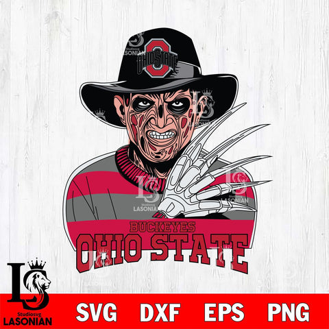 Ohio State Buckeyes Freddy Krueger Horror Halloween Svg Eps Dxf Png File, NCAA svg, Digital Download, Instant Download
