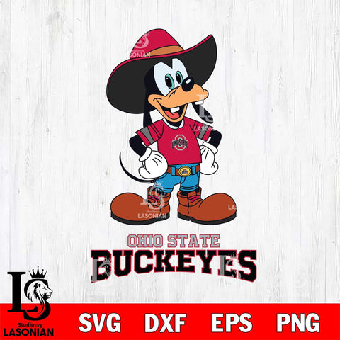 Ohio State Buckeyes Goofy Cowboy Sport SVG DXF EPS PNG FILE,NCAA svg ,Football Digital Download,Instant Download, Silhouette