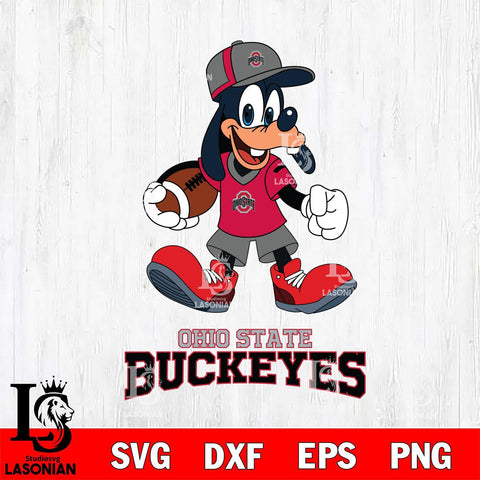 Ohio State Buckeyes Goofy Football Player SVG DXF EPS PNG FILE,NCAA svg ,Football Digital Download,Instant Download, Silhouette