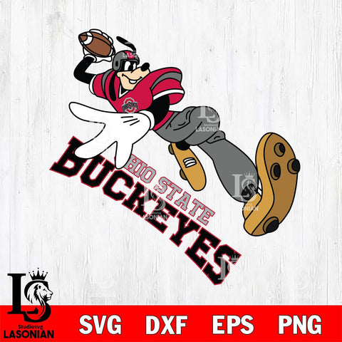 Ohio State Buckeyes Goofy rugby player SVG DXF EPS PNG FILE,NCAA svg ,Football Digital Download,Instant Download, Silhouette