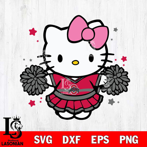 Ohio State Buckeyes Hello Kitty Cheerleader 10 Svg Eps Dxf Png File, Digital Download, Instant Download