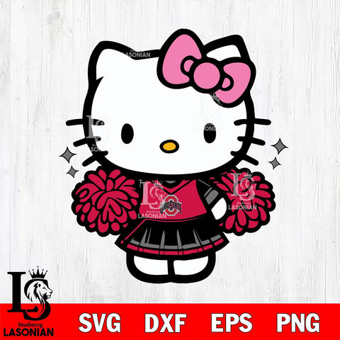 Ohio State Buckeyes Hello Kitty Cheerleader Svg Eps Dxf Png File, Digital Download, Instant Download