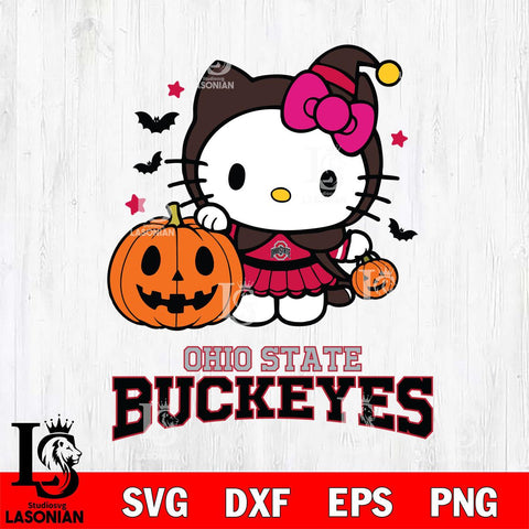 Ohio State Buckeyes Hello Kitty Horror 1 Svg Eps Dxf Png File, Digital Download