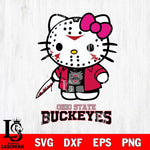 Ohio State Buckeyes Hello Kitty Horror 3 Svg Eps Dxf Png File, Digital Download