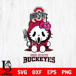 Ohio State Buckeyes Hello Kitty Horror 4 Svg Eps Dxf Png File, Digital Download