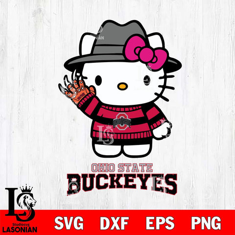 Ohio State Buckeyes Hello Kitty Horror 6 Svg Eps Dxf Png File, Digital Download