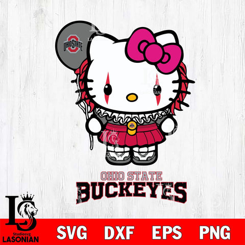 Ohio State Buckeyes Hello Kitty Horror 7 Svg Eps Dxf Png File, Digital Download