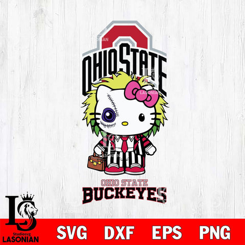 Ohio State Buckeyes Hello Kitty Horror 8 Svg Eps Dxf Png File, Digital Download