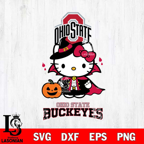 Ohio State Buckeyes Hello Kitty Horror 9 Svg Eps Dxf Png File, Digital Download