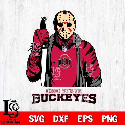 Ohio State Buckeyes Jason Voorhees Horror 3 Svg Eps Dxf Png File, NCAA svg, Digital Download, Instant Download