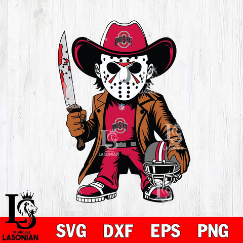 Ohio State Buckeyes Jason Voorhees Horror Svg Eps Dxf Png File, NCAA svg, Digital Download, Instant Download