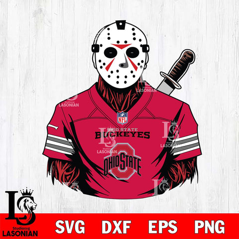 Ohio State Buckeyes Jason Voorhees Horror 4 Svg Eps Dxf Png File, NCAA svg, Digital Download, Instant Download