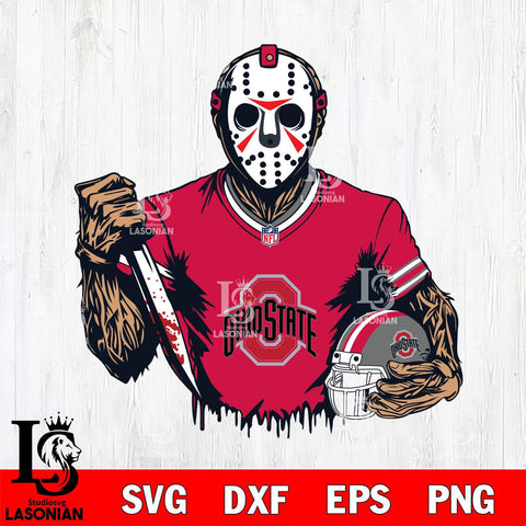 Ohio State Buckeyes Jason Voorhees Horror 5 Svg Eps Dxf Png File, NCAA svg, Digital Download, Instant Download