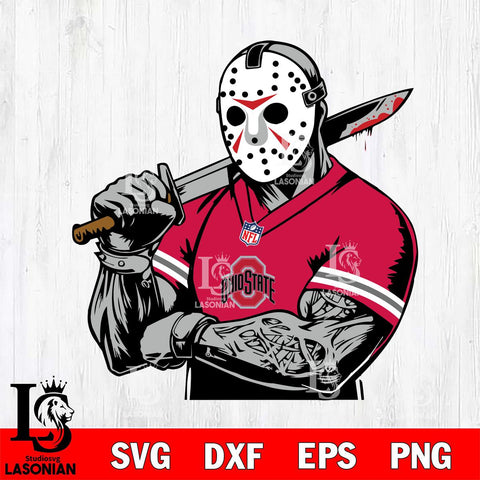 Ohio State Buckeyes Jason Voorhees Horror 6 Svg Eps Dxf Png File, NCAA svg, Digital Download, Instant Download