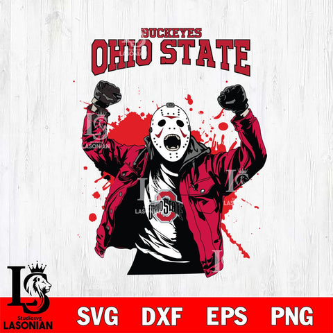 Ohio State Buckeyes Jason Voorhees Horror Halloween 3 Svg Eps Dxf Png File, NCAA svg, Digital Download, Instant Download