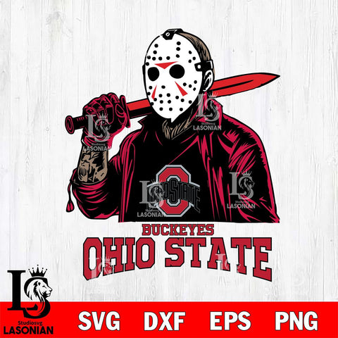 Ohio State Buckeyes Jason Voorhees Horror Halloween Svg Eps Dxf Png File, NCAA svg, Digital Download, Instant Download
