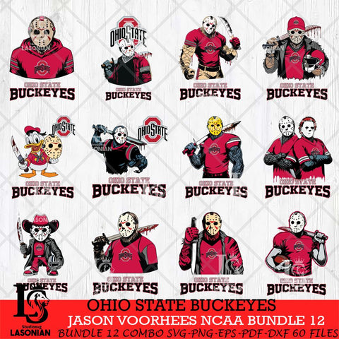 Ohio State Buckeyes Jason Voorhees NCAA Bundle 12 SVG Svg Eps Dxf Png File, Digital Download