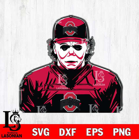 Ohio State Buckeyes Michael Myers Horror Halloween Svg Eps Dxf Png File, NCAA svg, Digital Download, Instant Download